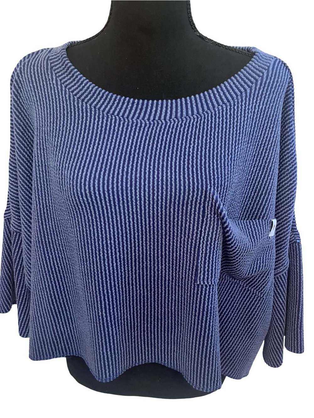 Simply Southern Navy Ribbed Knit Crop Top